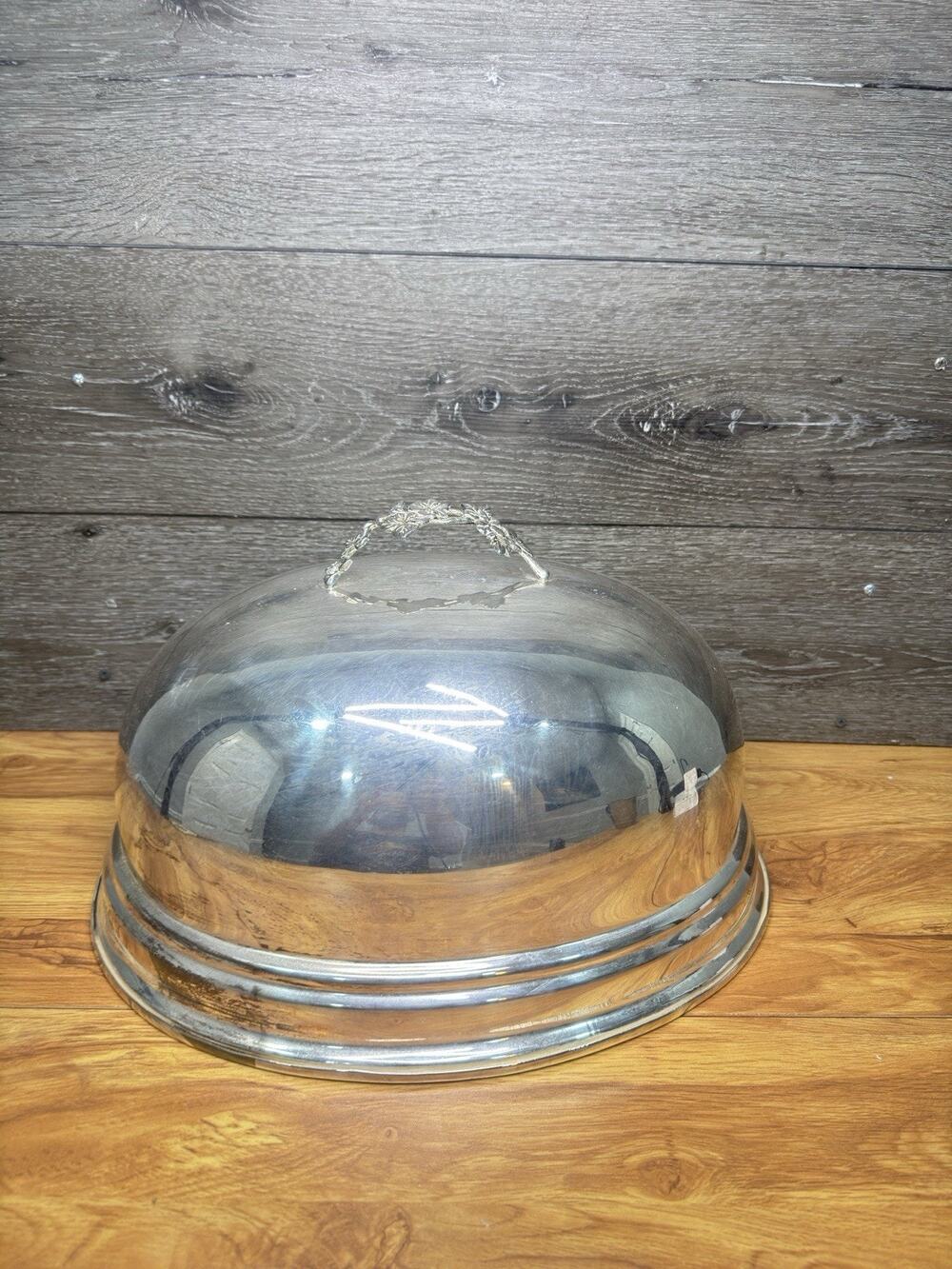 Williams-Sonoma Plymouth Metal Serving Cloche Food Dome Cover 17" Oval Ornate